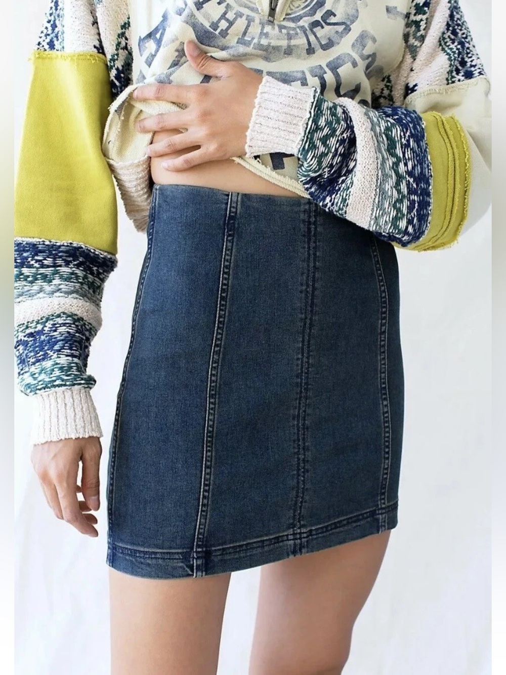 Free People Modern Femme Denim Mini Skirt Size 6